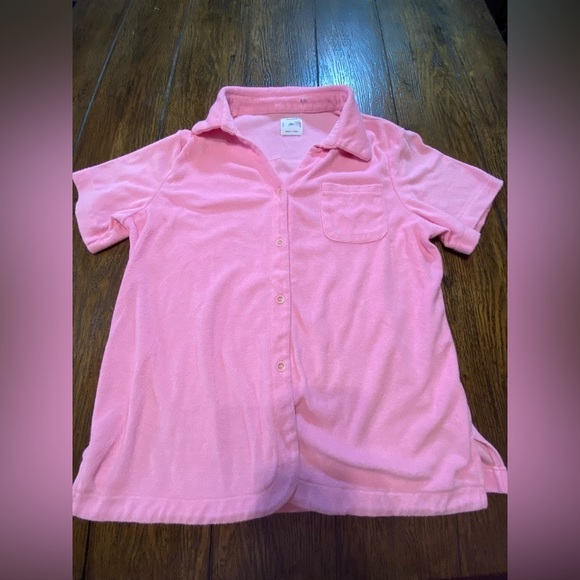 yllw Tops - YLLW Hot Pink Terry Cloth Shirt Size Medium B17